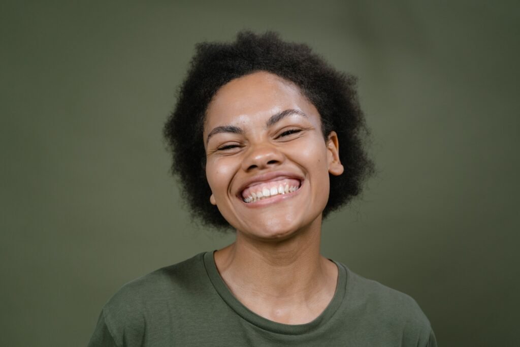 A female patient with a gummy smile in Matthews, NC.
