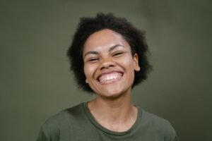 A female patient with a gummy smile in Matthews, NC.